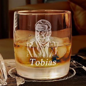 Whiskyglas mit Foto graviert