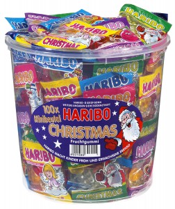 Haribo Christmas Box mit vielen verschiedenen kleinen Haribotüten