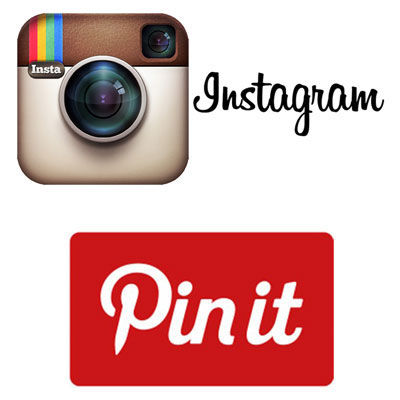 Tab Log von Instagram und Pin it Logo von Pinterest