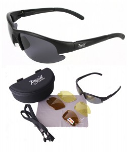 Angler Sonnenbrille mit Ersatzgläsern und Etui