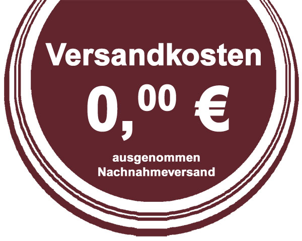 Weinrotes, rundes Versandkostenfrei-Logo mit ausgenommenen Nachnahmeversand