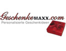 Logo von GeschenkeMAXX bestehend aus roter und schwarzer Schrift mit Geschenkbox