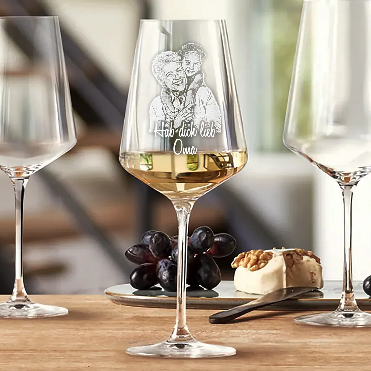 Premium Weißweinglas Puccini von LEONARDO mit Fotogravur