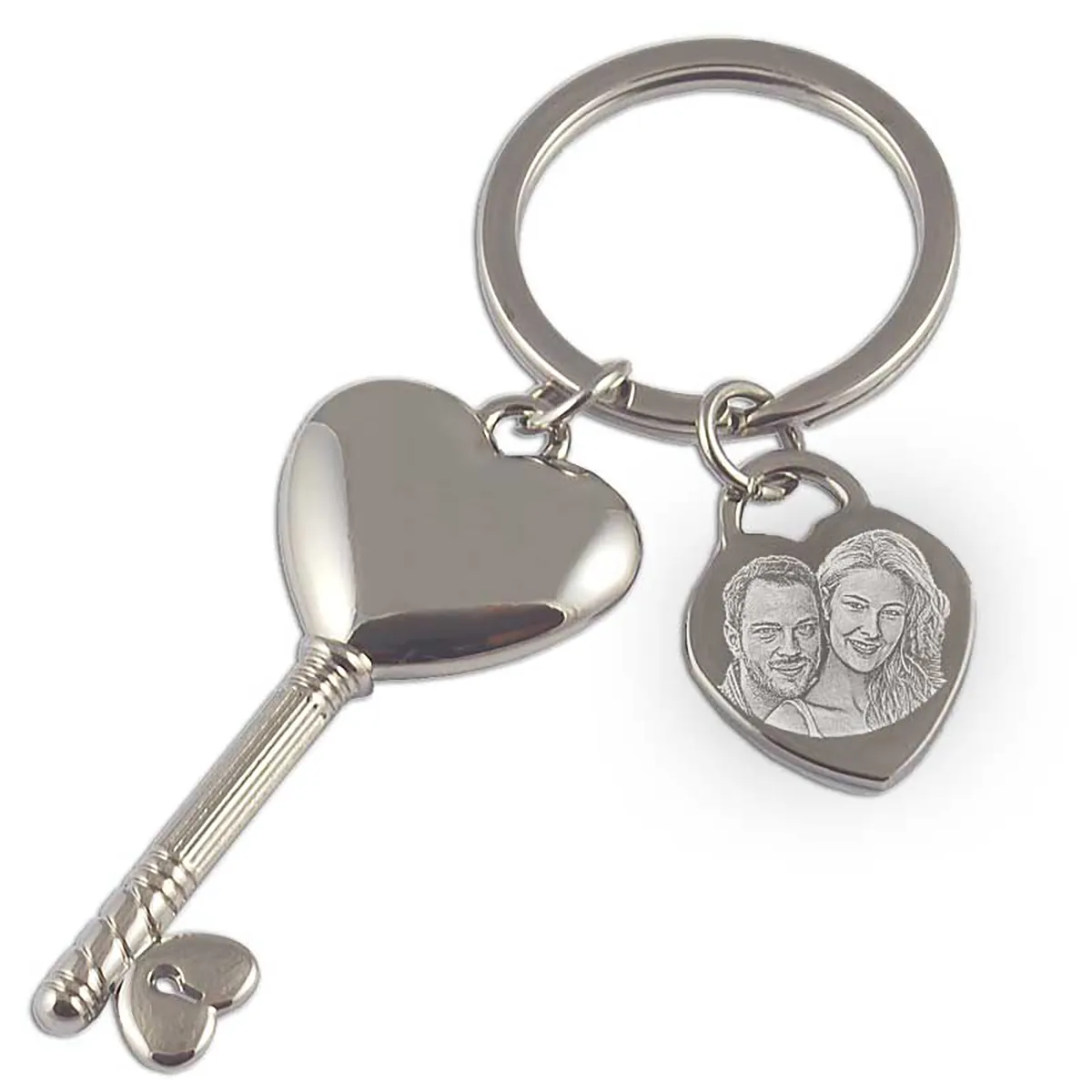 Schlüsselanhänger mit Herz Schlüssel und Foto