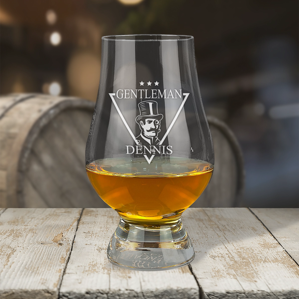 Glencairn Whisky Glas mit Namen und Motiv
