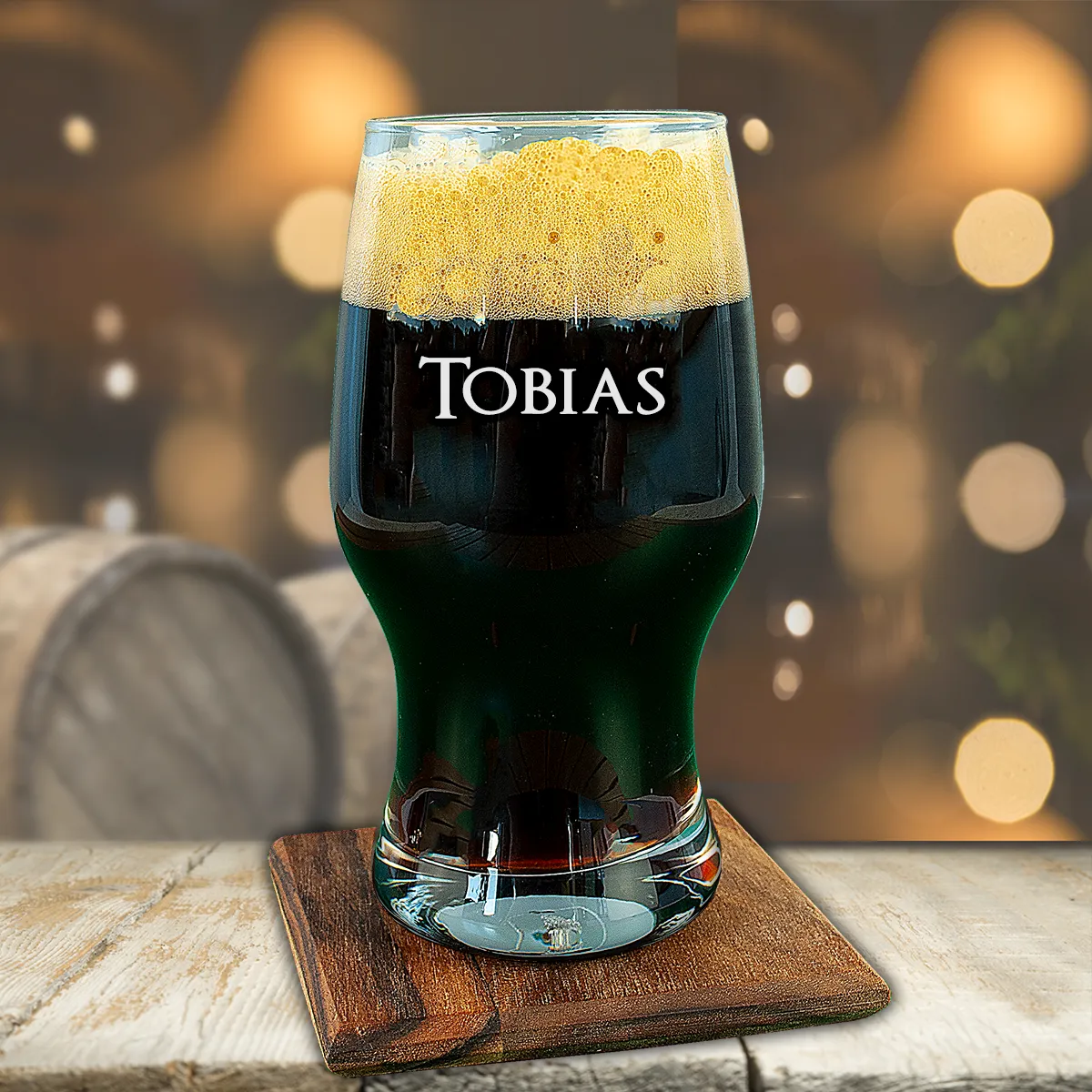 Craft Beer Glas graviert mit Namen Tobias
