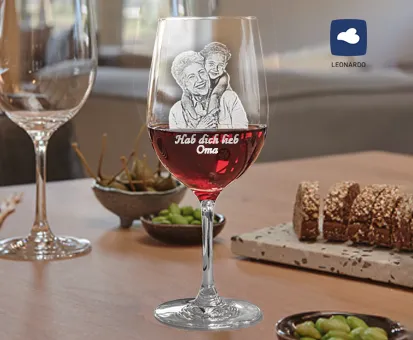 Rotweinglas mit Gravur von LEONARDO - Serie Ciao+