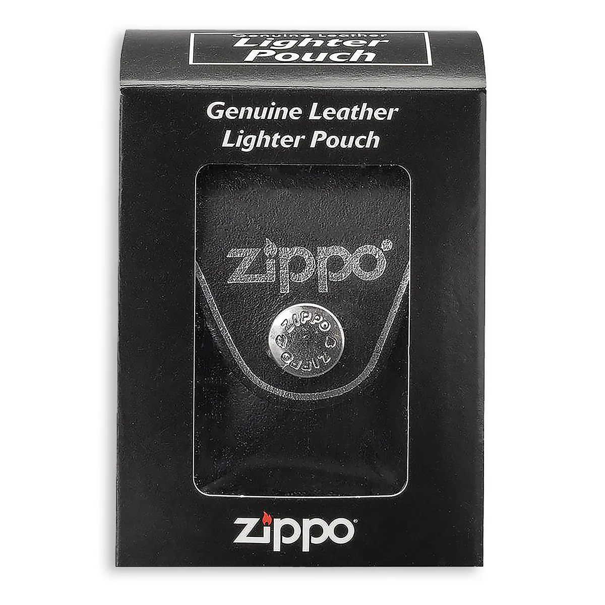 ZIPPO Tasche schwarz mit Lasche verpackt in Originalverpackung