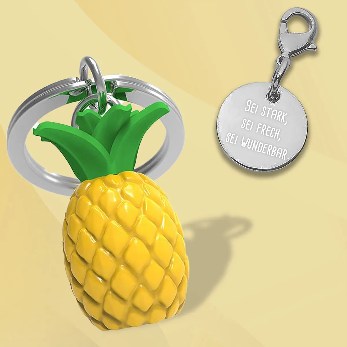 Schlüsselanhänger Ananas mit Gravur