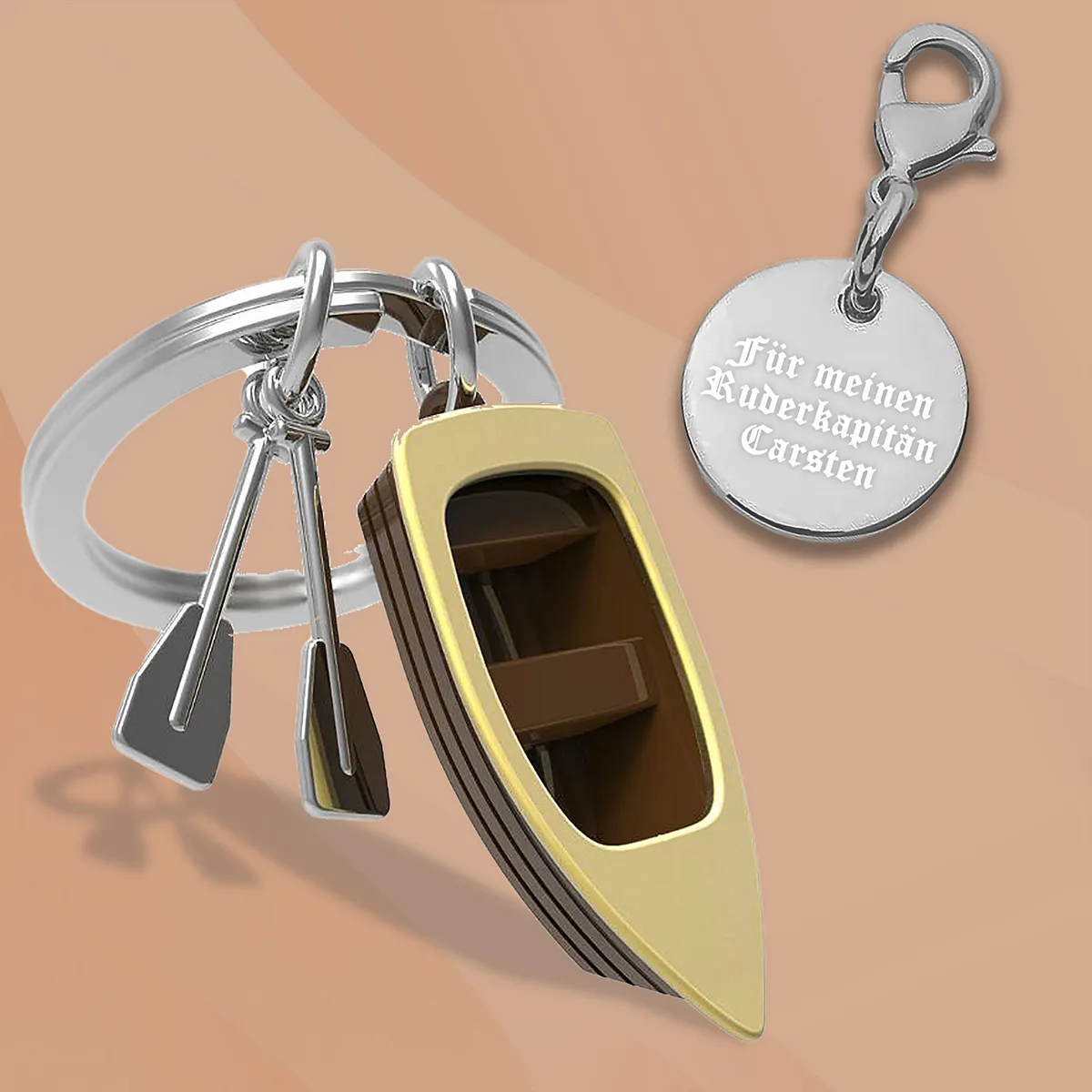 Personalisierter Schlüsselanhänger Ruderboot