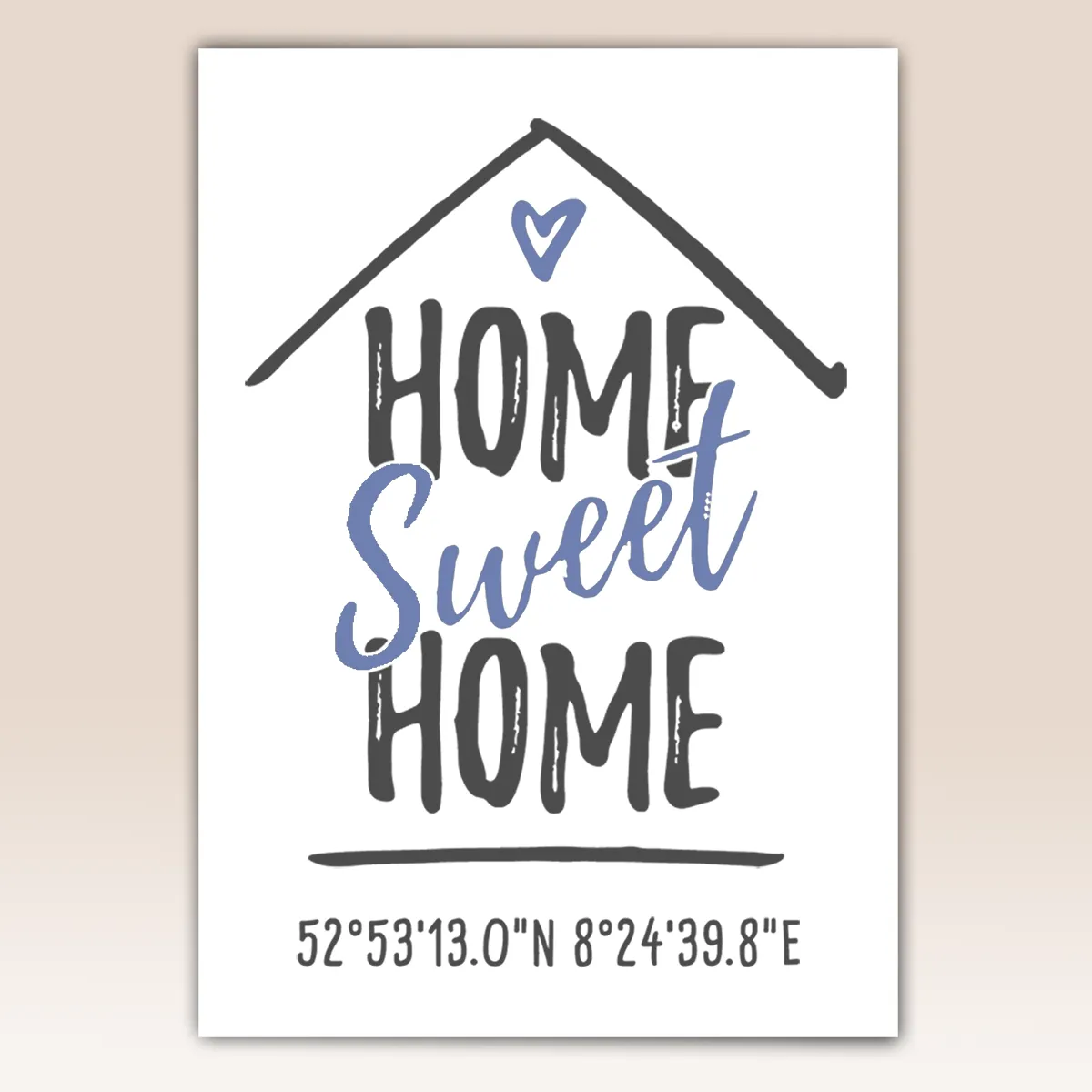 Home sweet Home Poster in Rauchblau