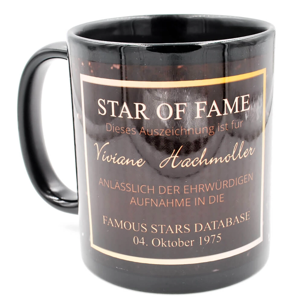 Star of Fame Tasse schwarz Rückseite